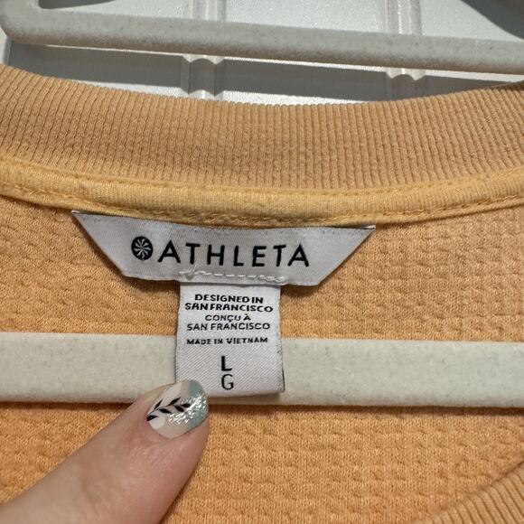 Athleta Peach Coaster Luxe Waffle Sweatshirt Size Large - Picture 4 of 6